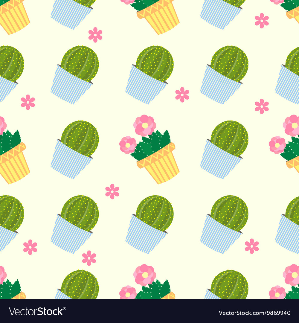 Cactus pattern background seamless