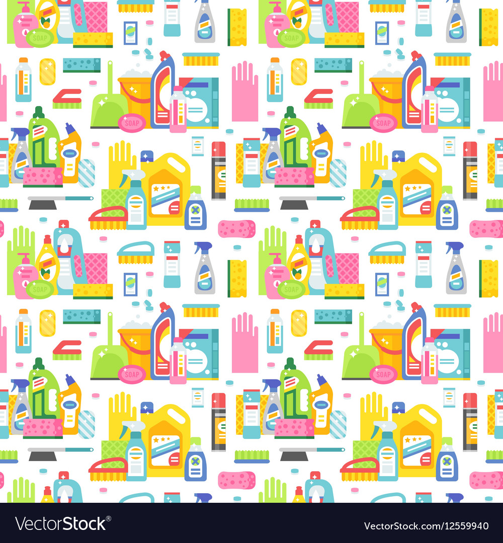 Cleaning tools seamless pattern