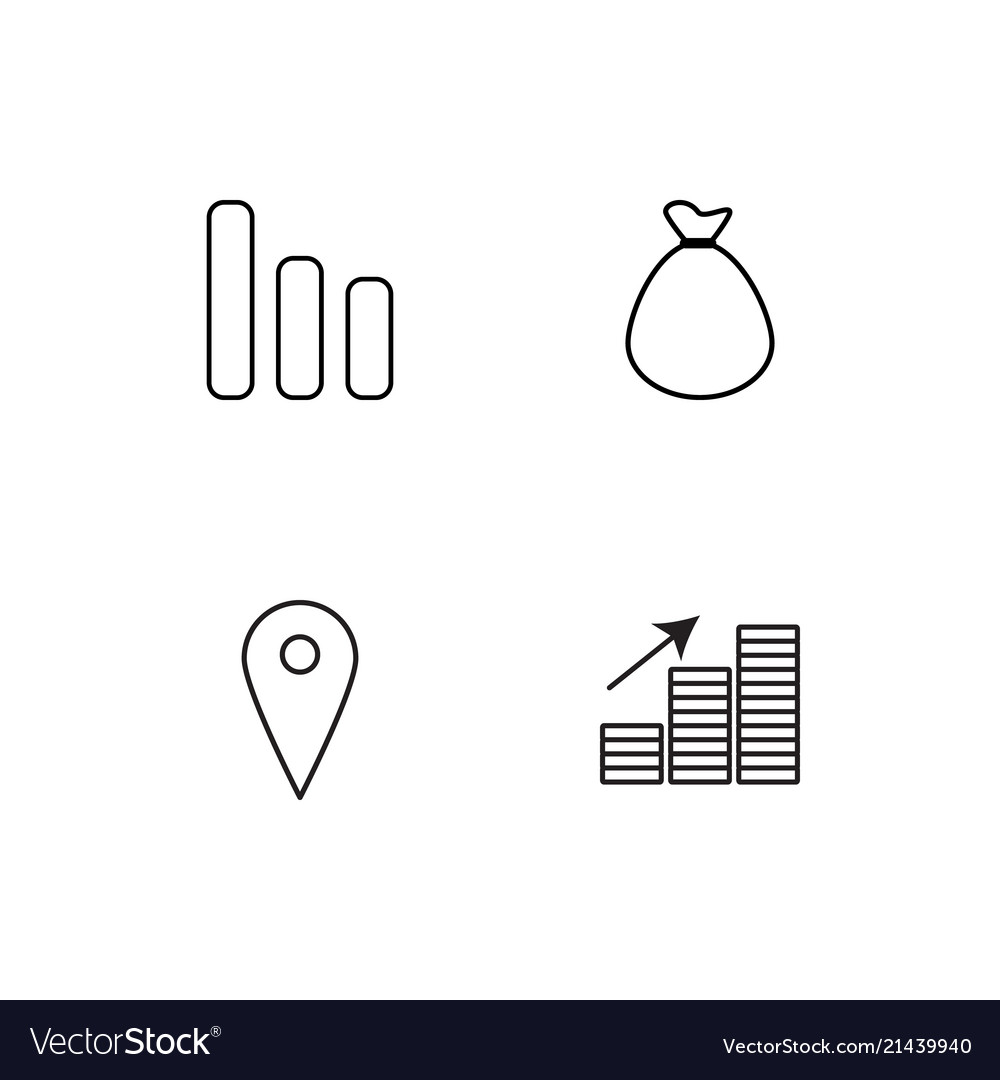Commerce linear icons set simple outline