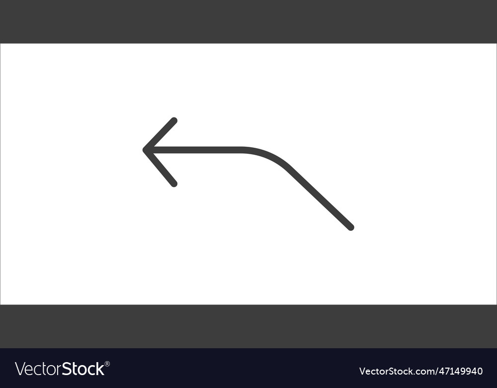 Curve left arrow icon filled vector image Curve left arrow icon filled