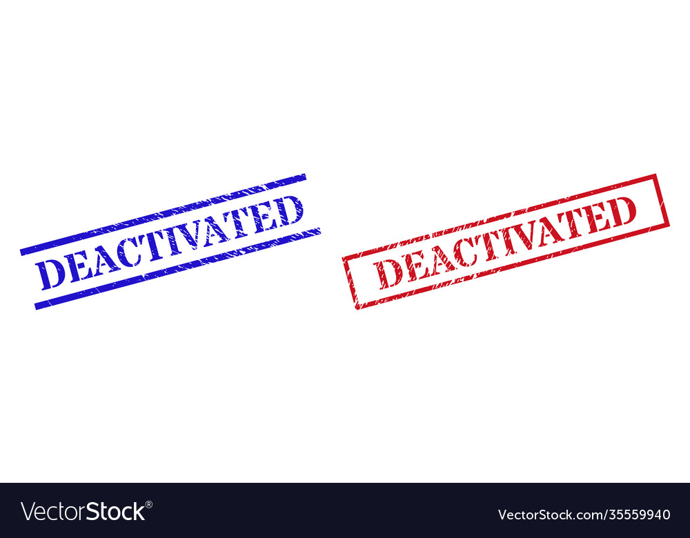 Deactivated Textured Scratched Stamp Seals Vector Image