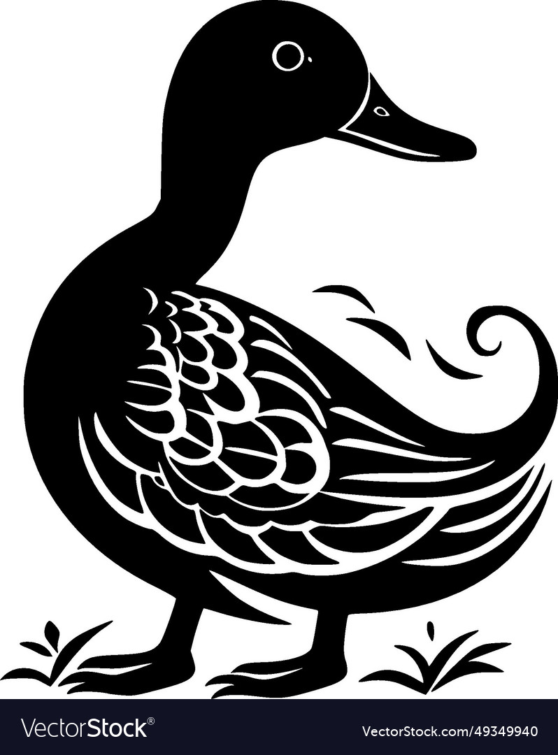 Duck - minimalist and flat logo Royalty Free Vector Image