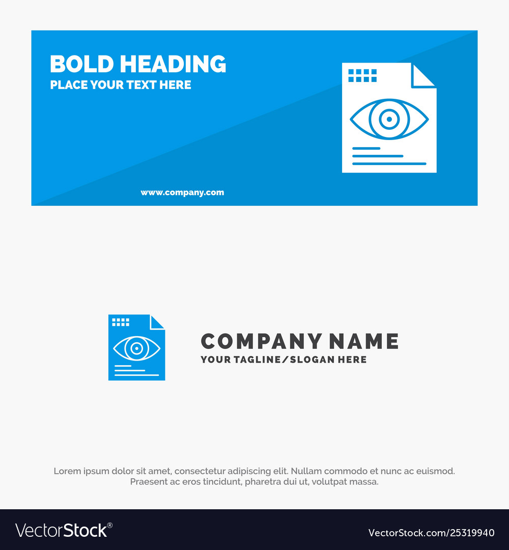 File text eye computing solid icon website banner vector image File text eye computing solid icon website banner