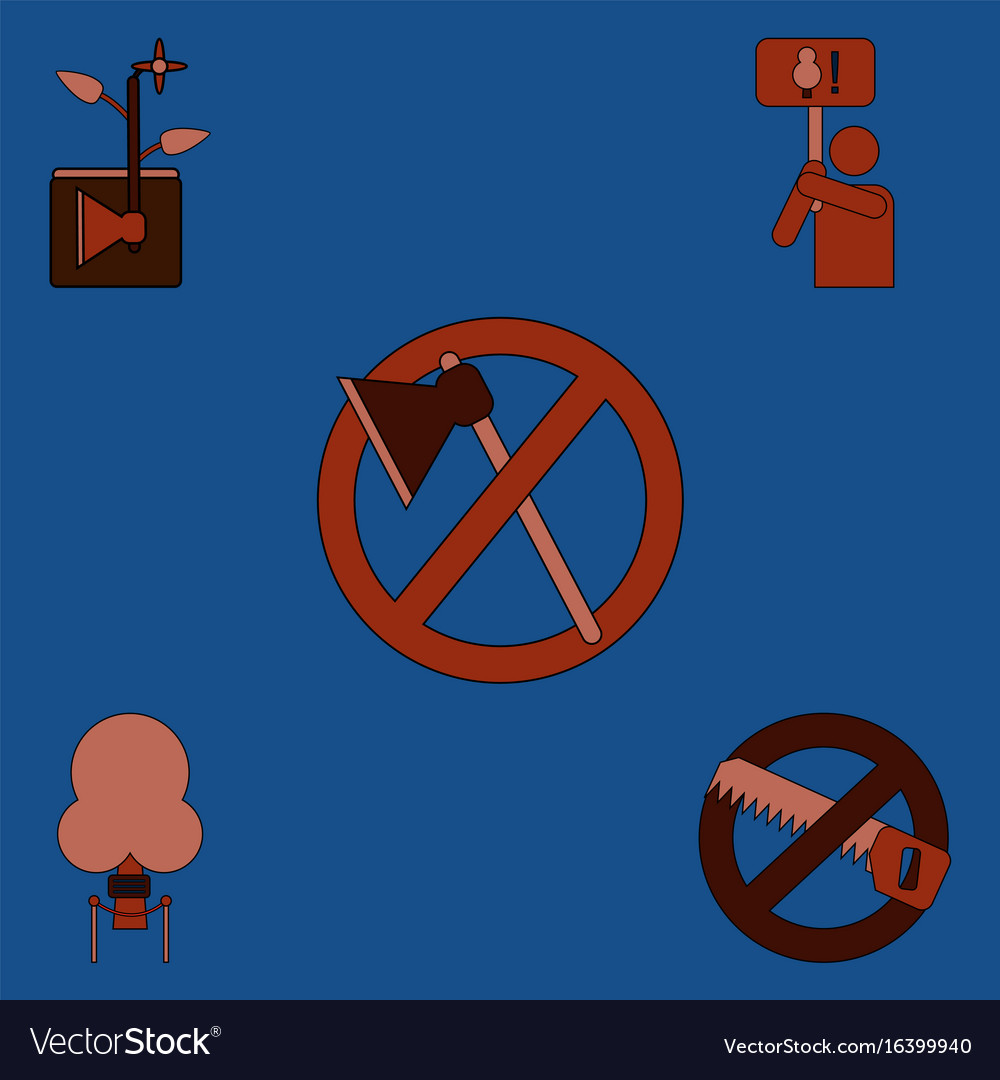 Flat icon design collection save the climate