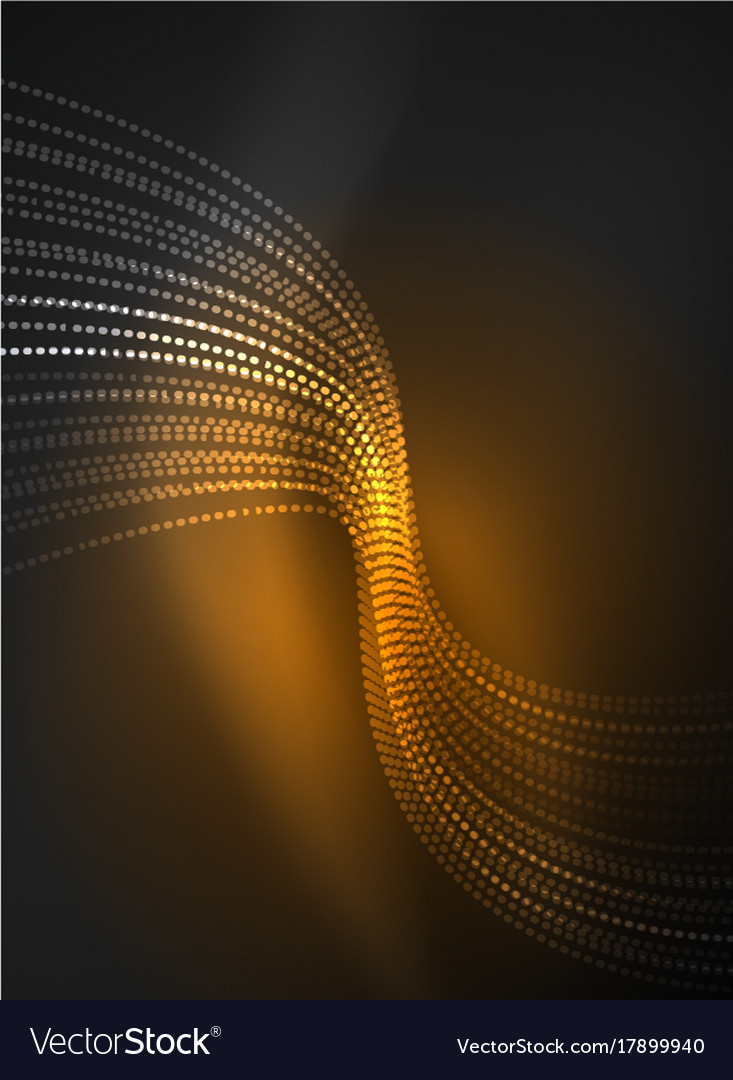 Glowing wave created with particles on dark color