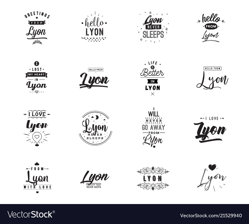 Greeting Cards Design Isolated Logos Typography Vector Image