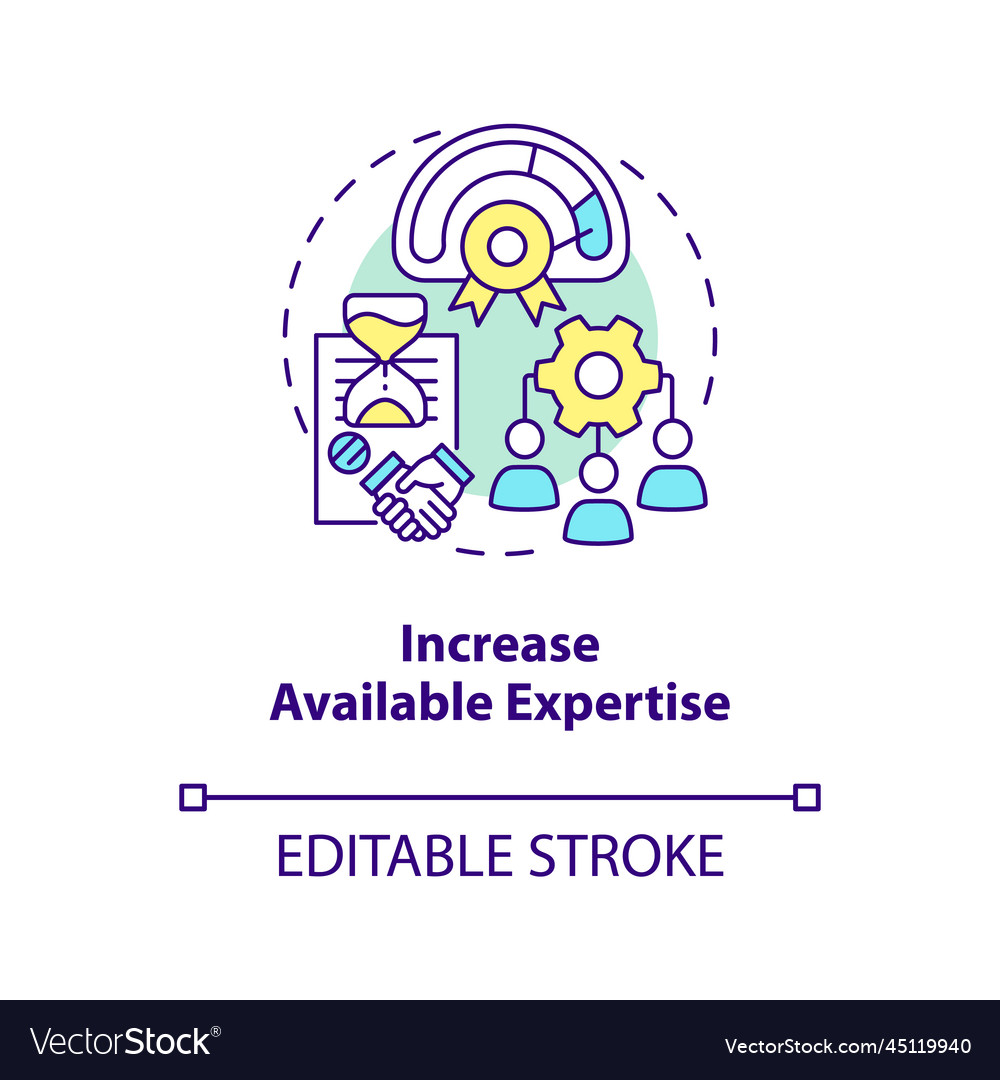 Increase available expertise concept icon