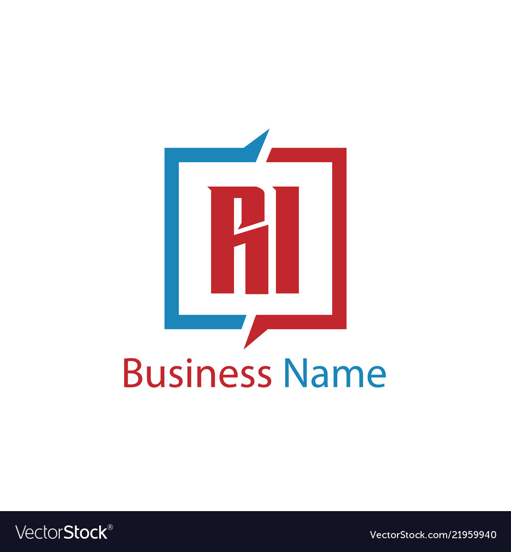 Initial letter ri logo template design vector image Initial letter ri logo template design