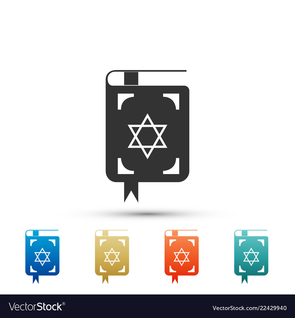 Jewish torah book icon on white background