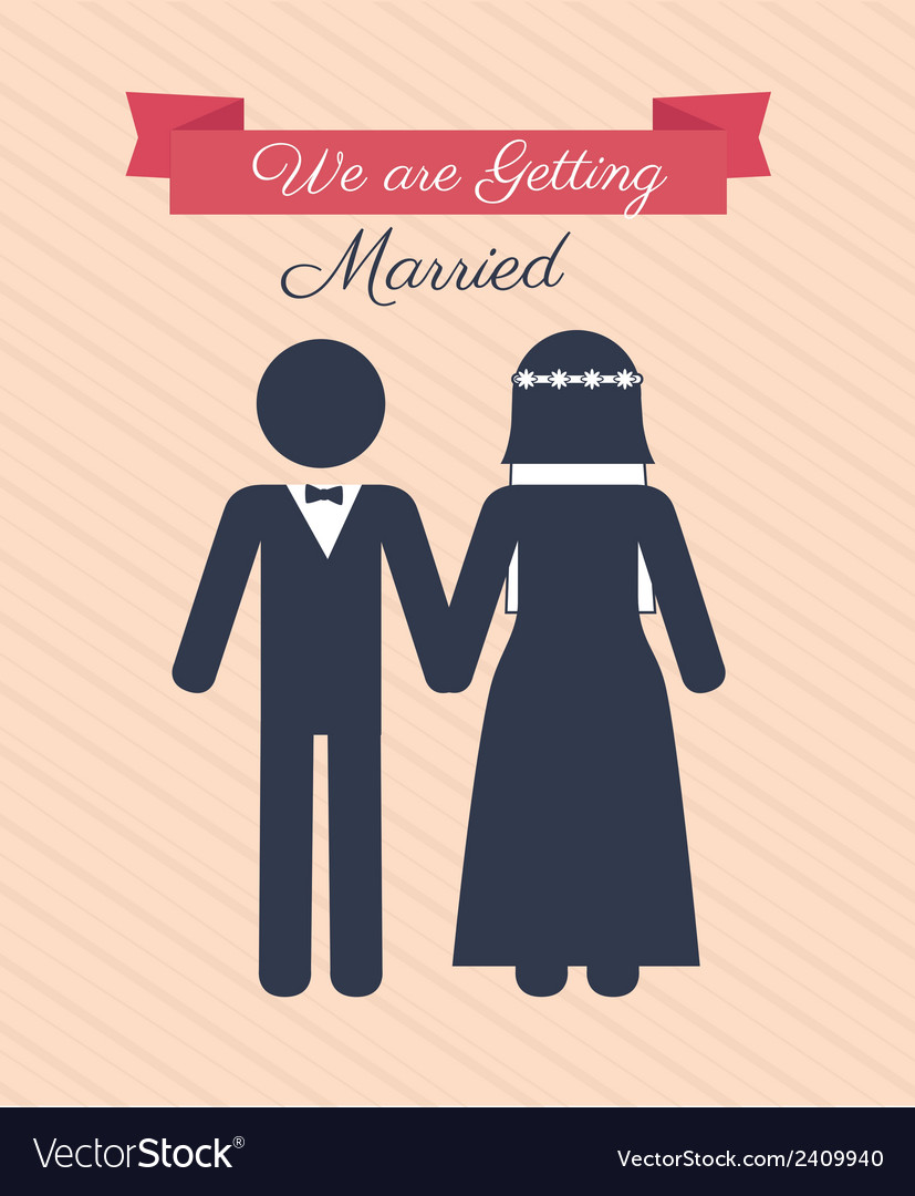 Marriage design over stripes background