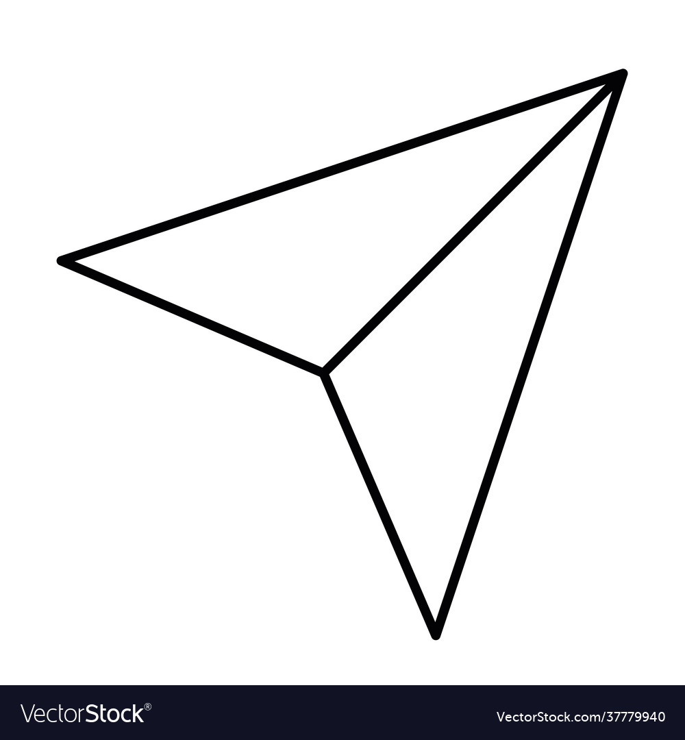 Navigation arrow thin line icon vector image Navigation arrow thin line icon