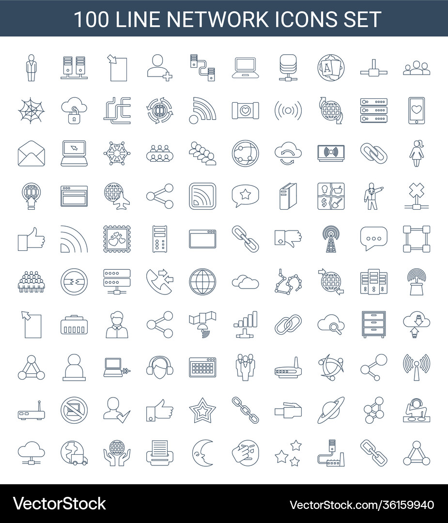 Network icons Royalty Free Vector Image - VectorStock