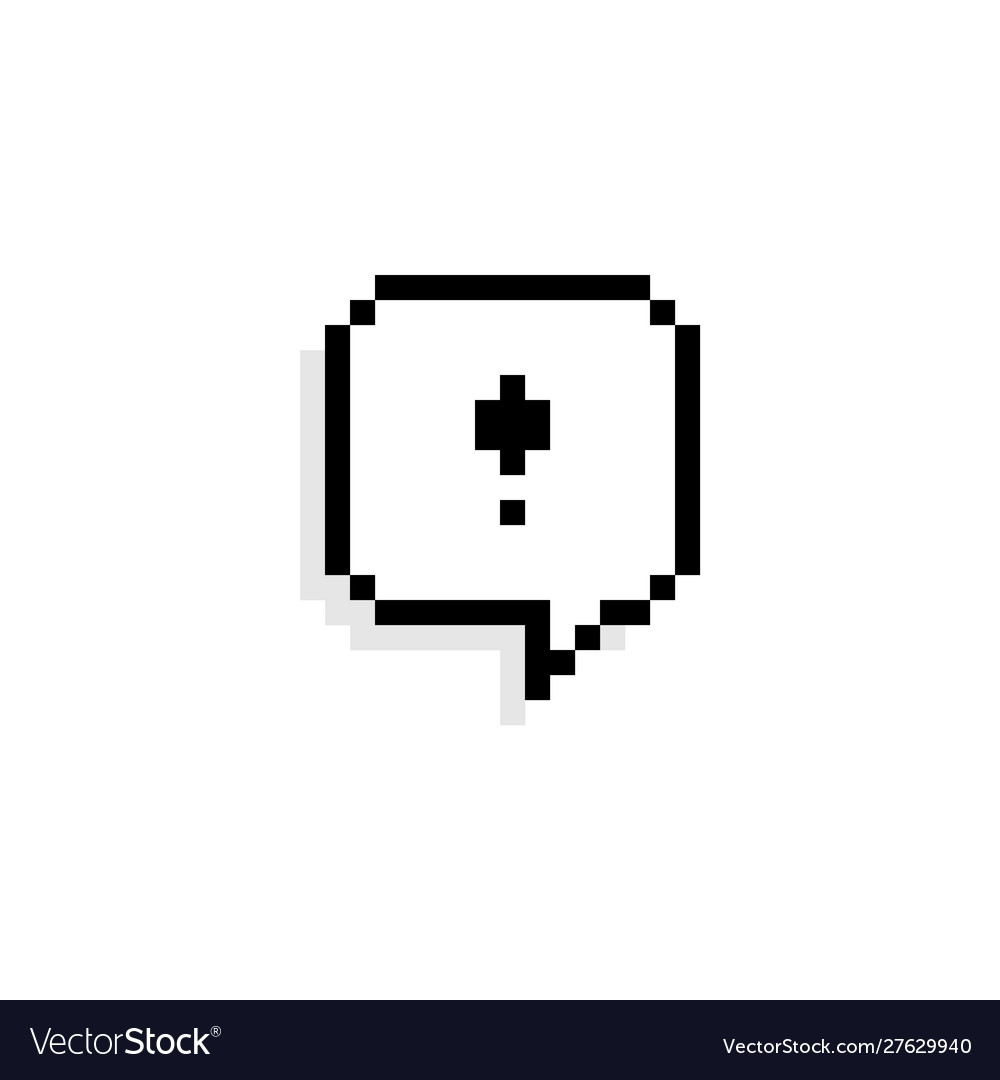 Pixel Art Speech Bubble Exclamation Point Vector Image