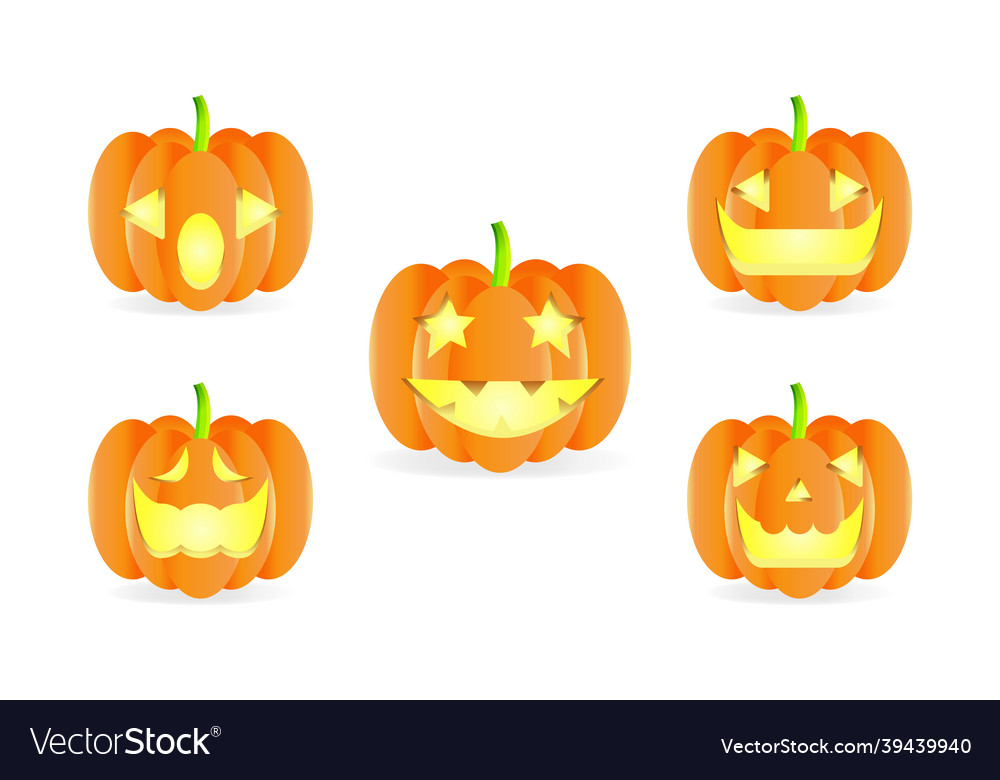 Realistic halloween pumpkin icon vector image Realistic halloween pumpkin icon