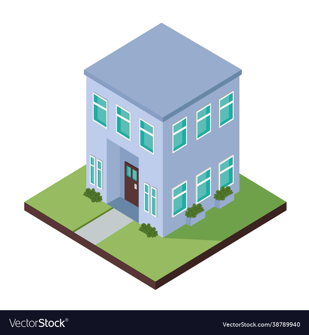 Residential home building Royalty Free Vector Image