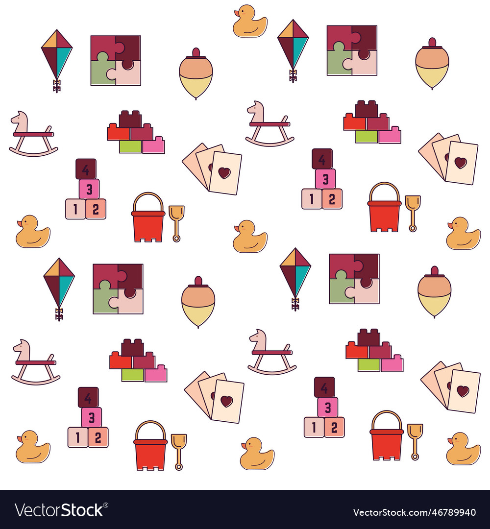 Seamless pattern background with toy icons