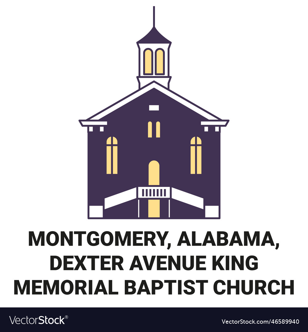 United states montgomery alabama dexter avenue Vector Image