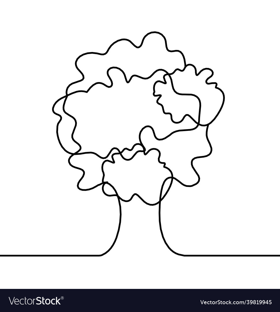 Abstract tree as line drawing on the white Vector Image