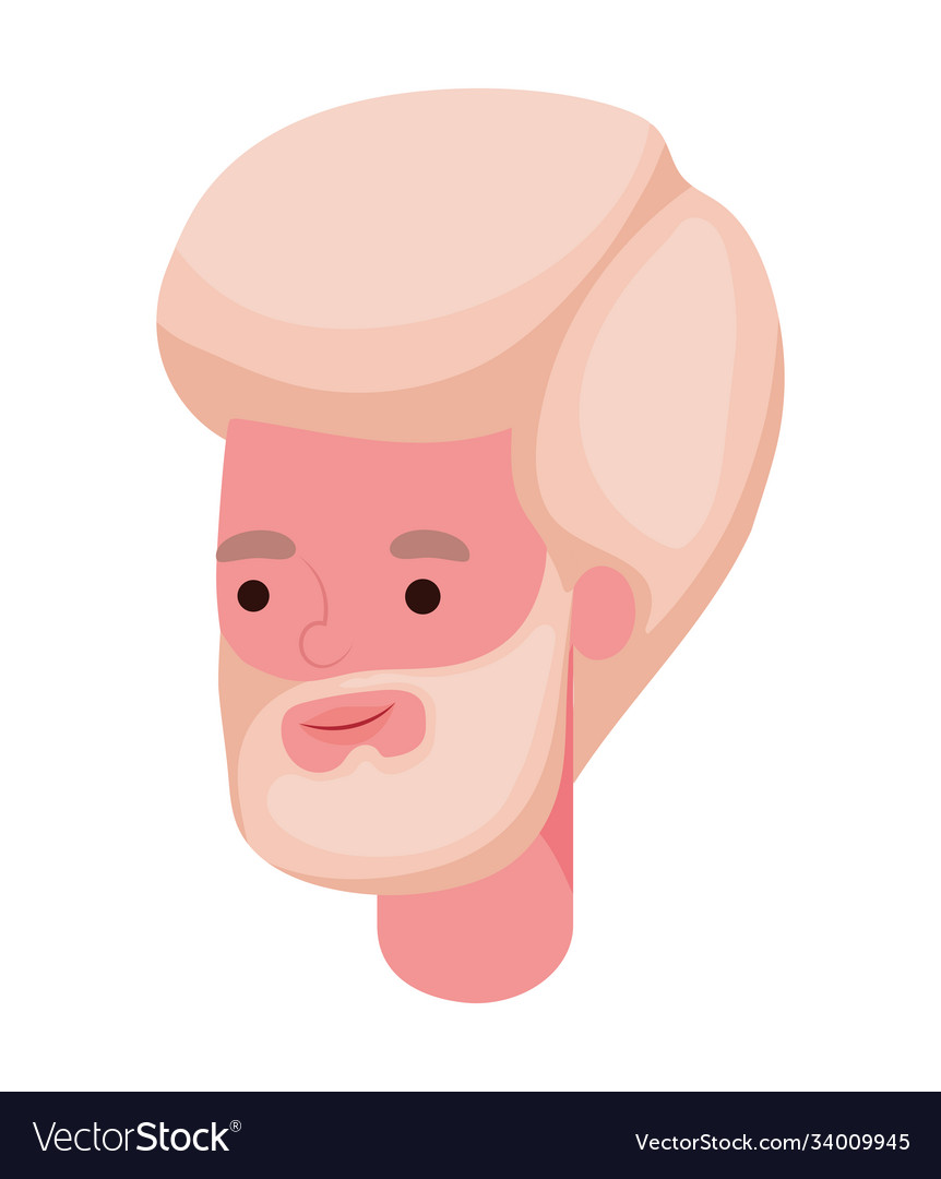 Blond man cartoon with beard head design
