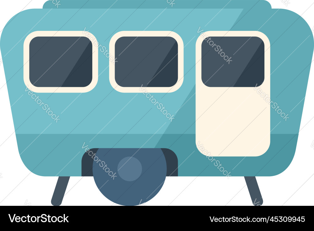 Camper icon flat auto bus Royalty Free Vector Image