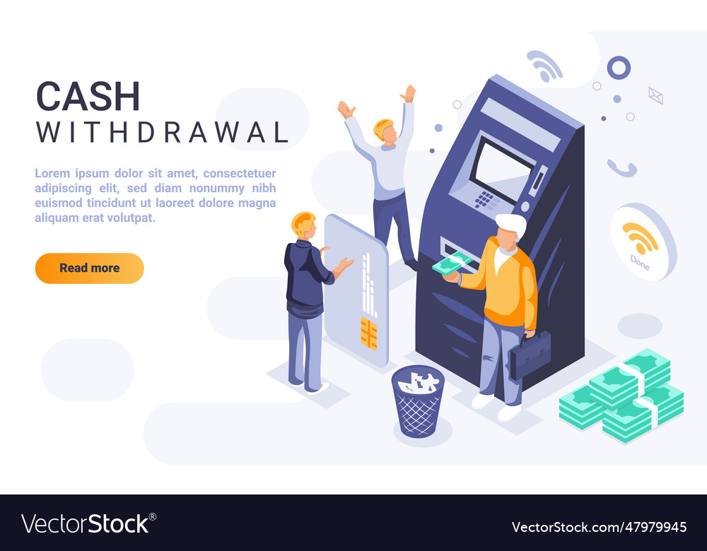 Cash withdrawal landing page template