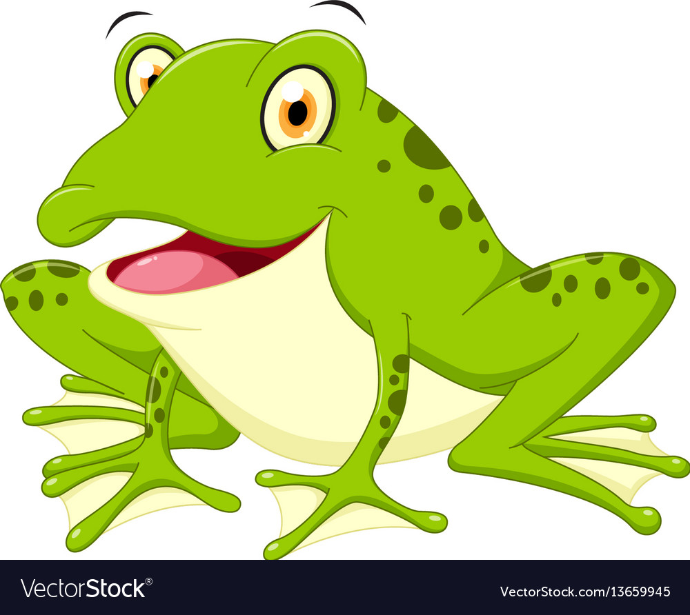 Cute frog cartoon Royalty Free Vector Image - VectorStock