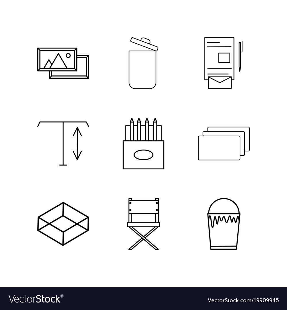 Design elements linear icon set simple outline