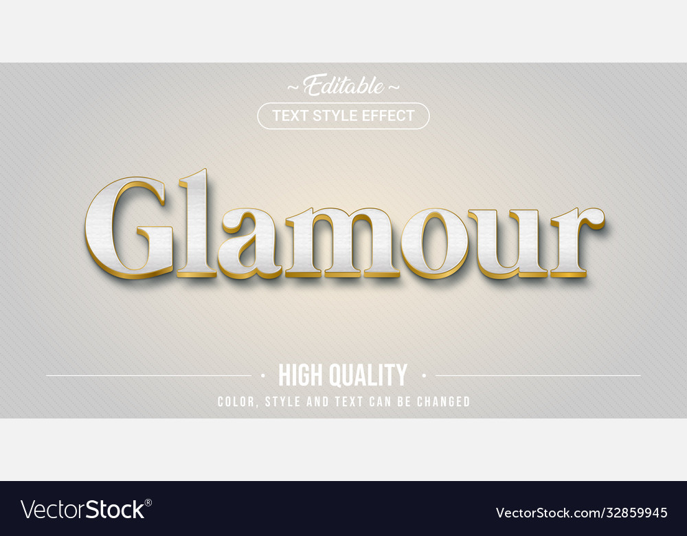 Editable text style effect - glamour theme