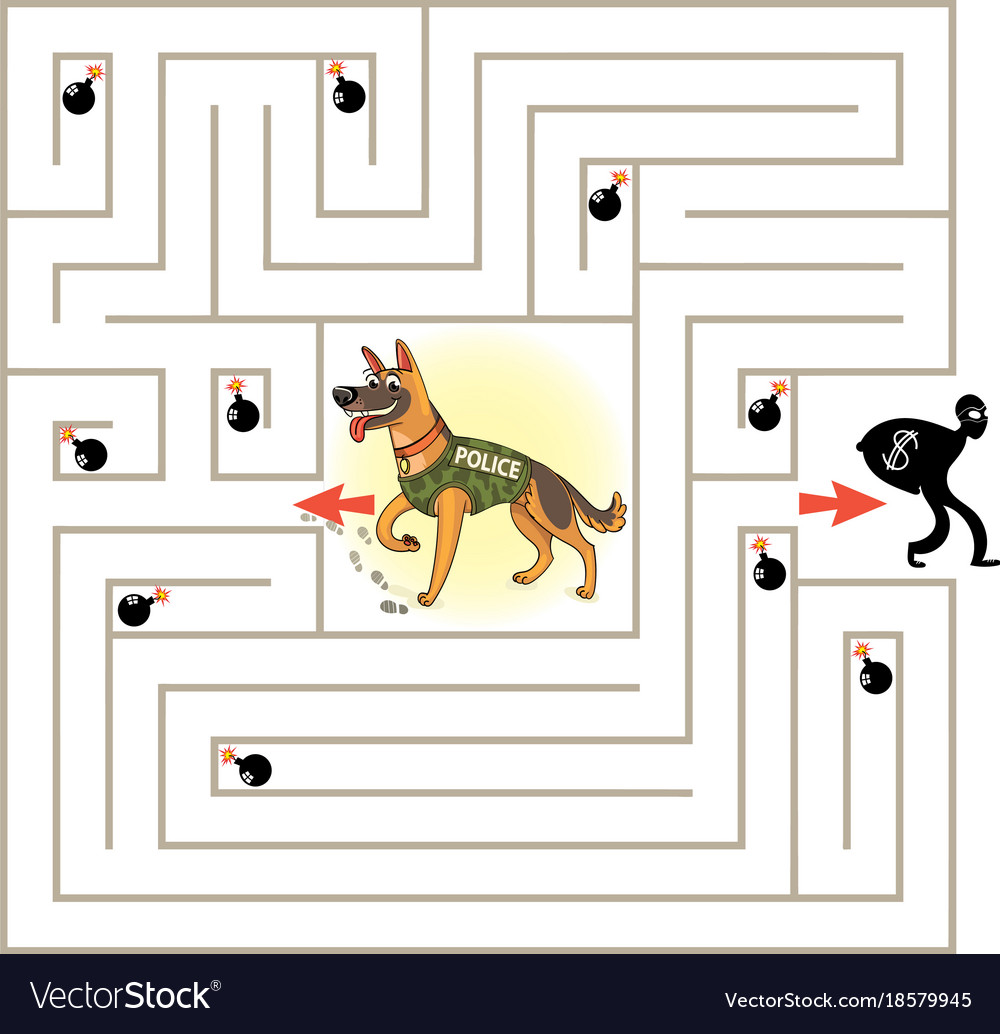 Help the character to find a way out of the maze Vector Image