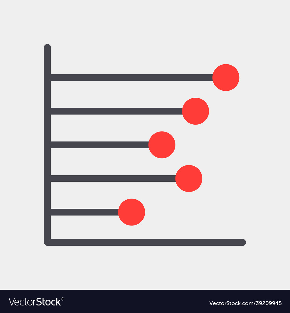 Line chart icon in flat style for any projects vector image Line chart icon in flat style for any projects
