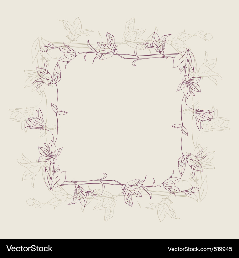 Retro flower frame Royalty Free Vector Image - VectorStock