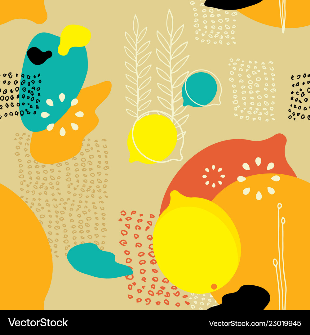 Seamless background pattern with lemons Royalty Free Vector