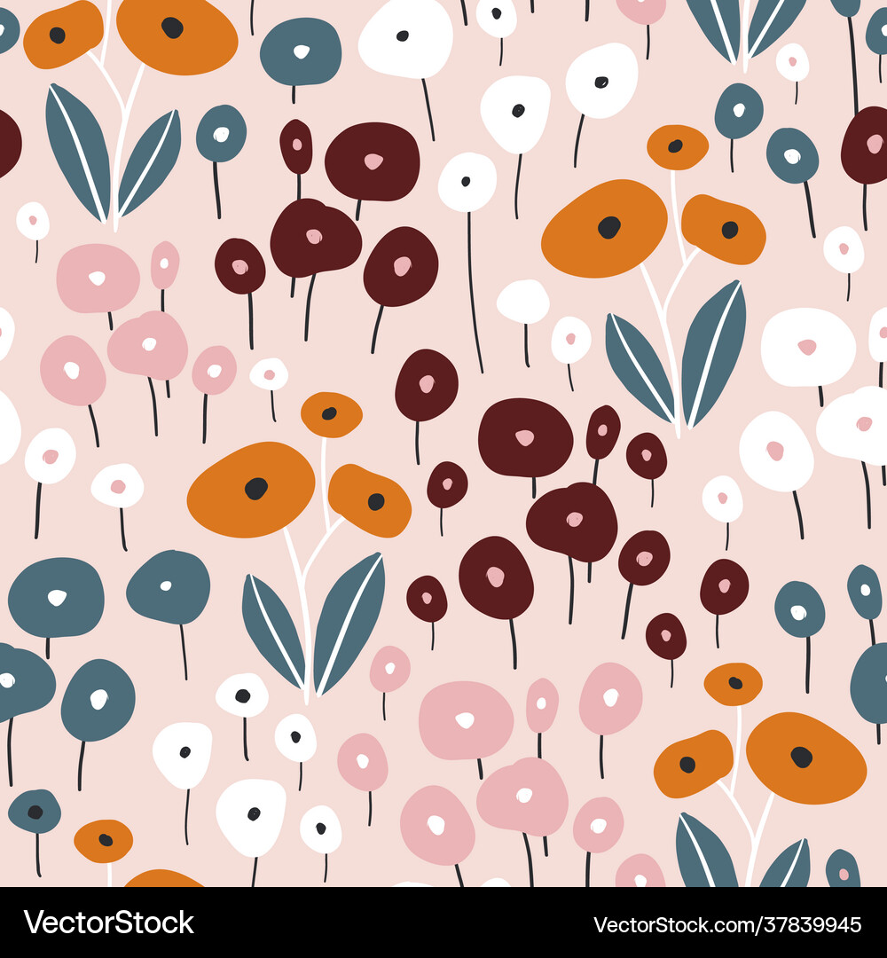 Seamless pattern with flowers creative Royalty Free Vector