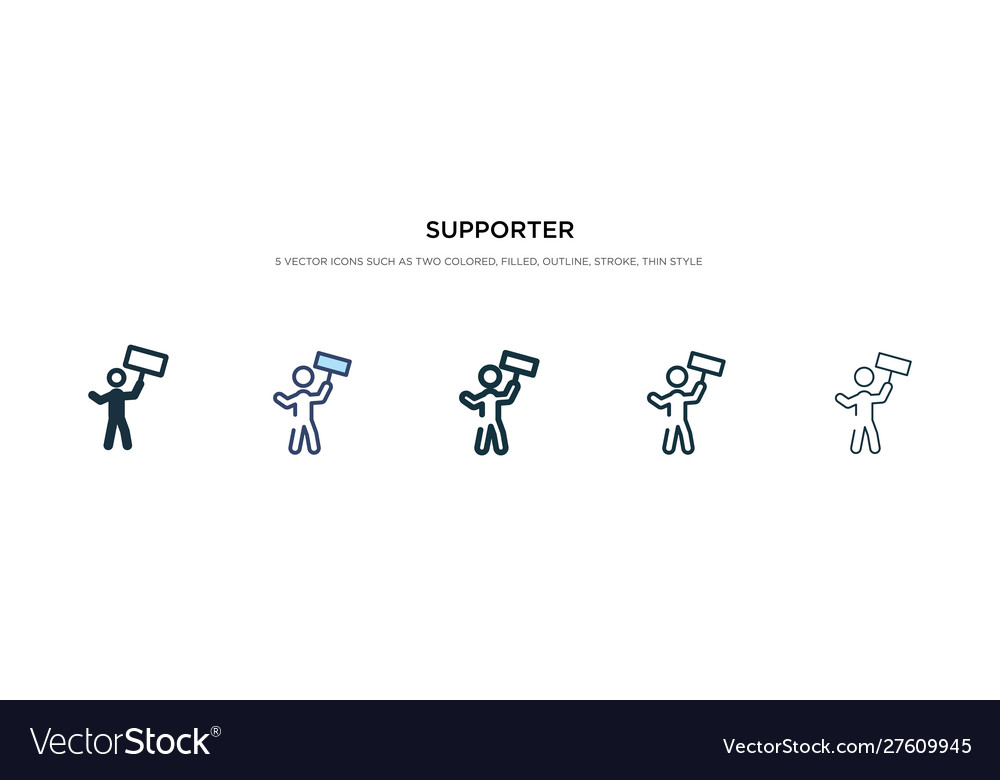 Supporter icon in different style two colored vector image Supporter icon in different style two colored