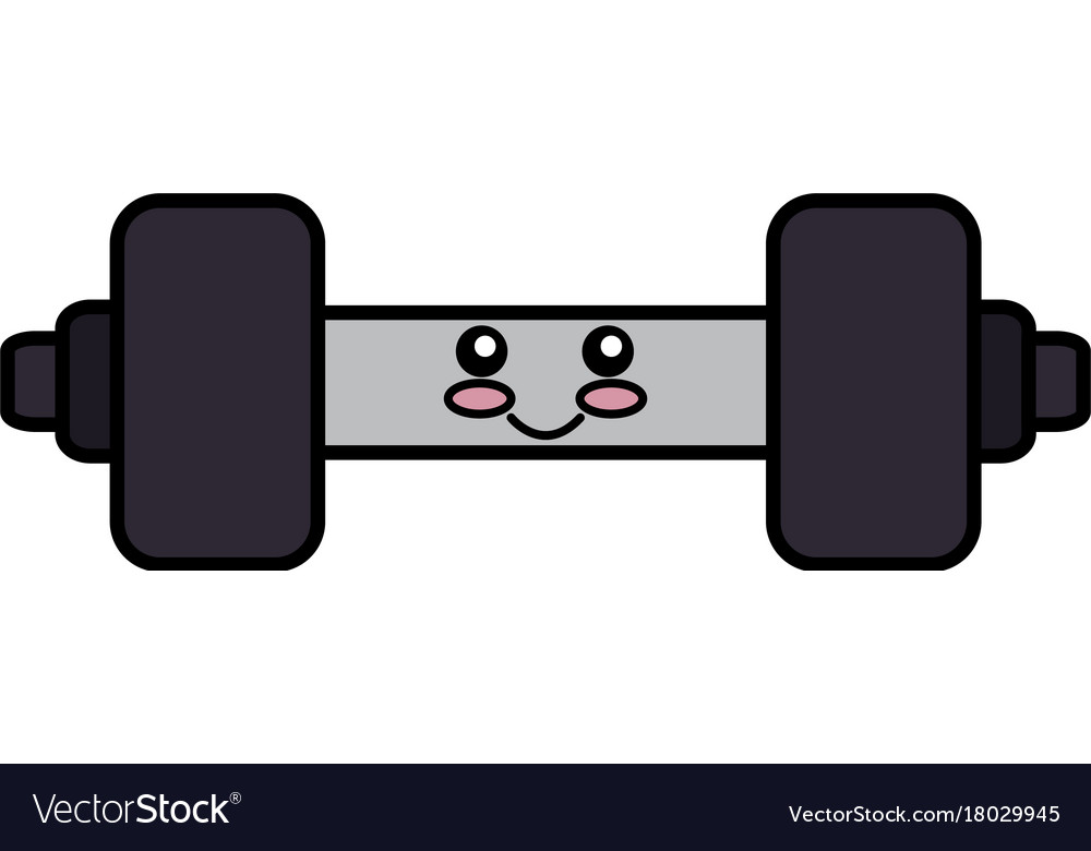 Weight lifting gym kawaii character Royalty Free Vector