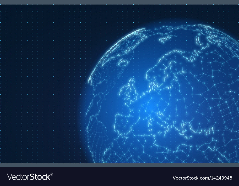World map construted of numbers