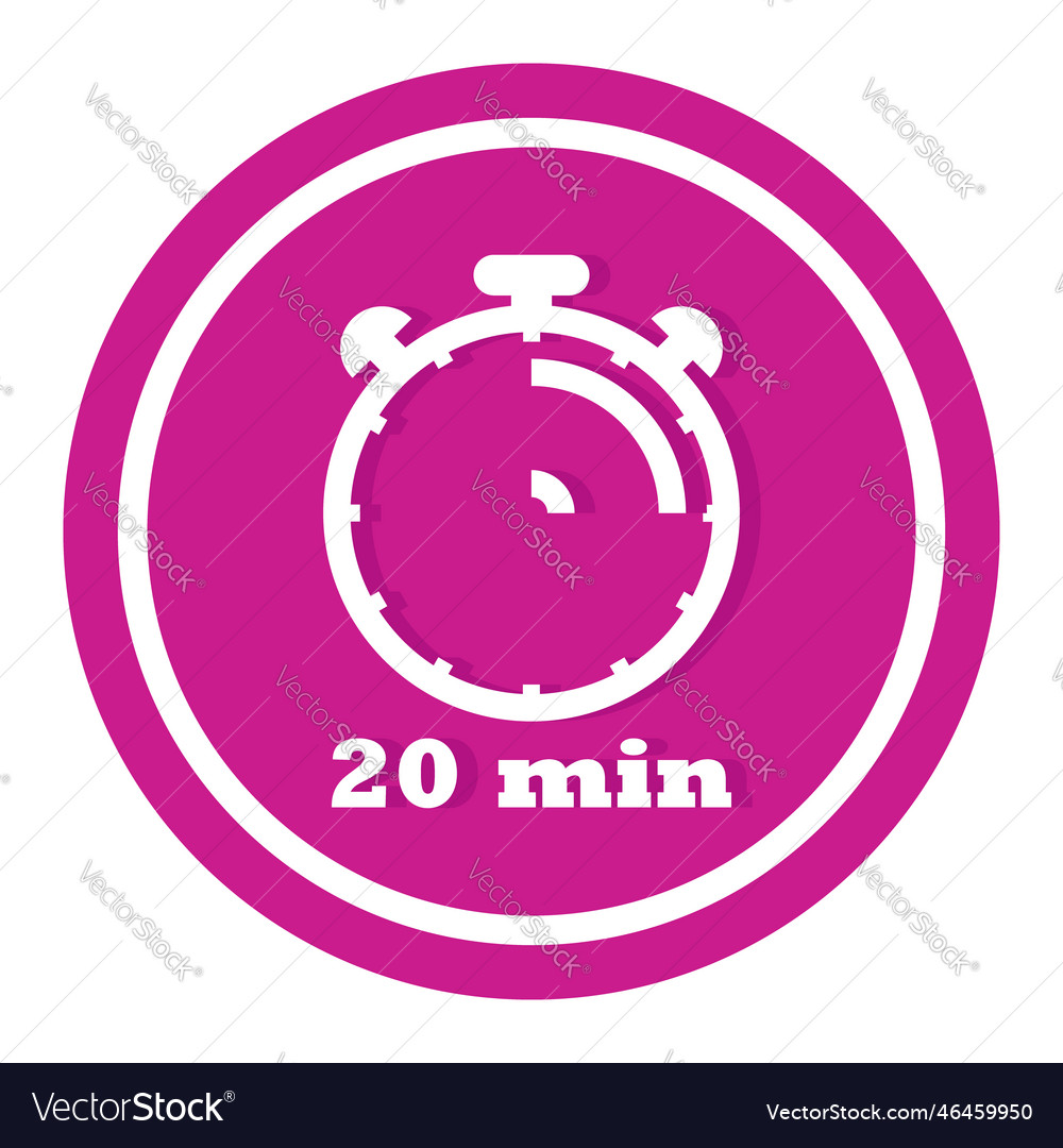 20 minutes timer clock icon timekeeper vector image 20 minutes timer clock icon timekeeper