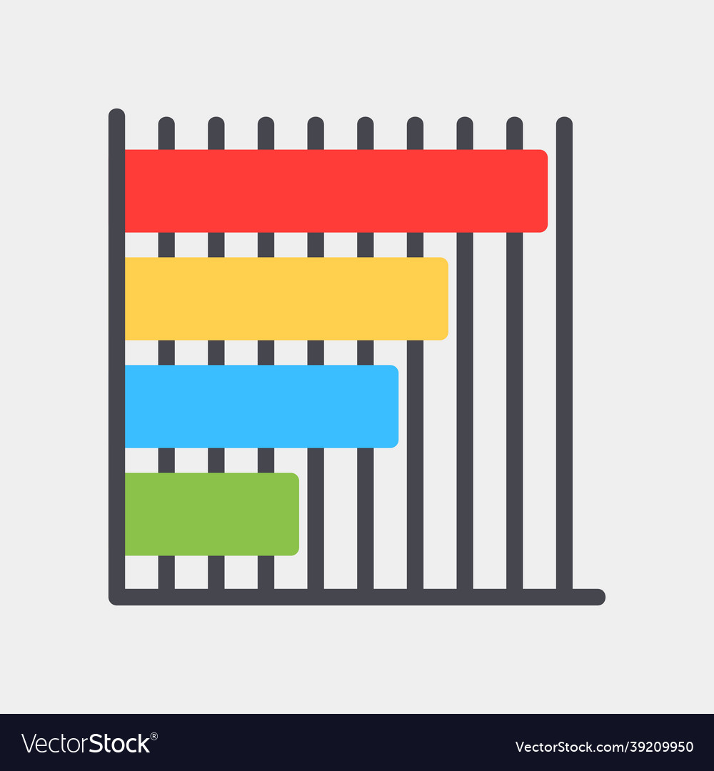 Bar chart icon in flat style for any projects vector image Bar chart icon in flat style for any projects