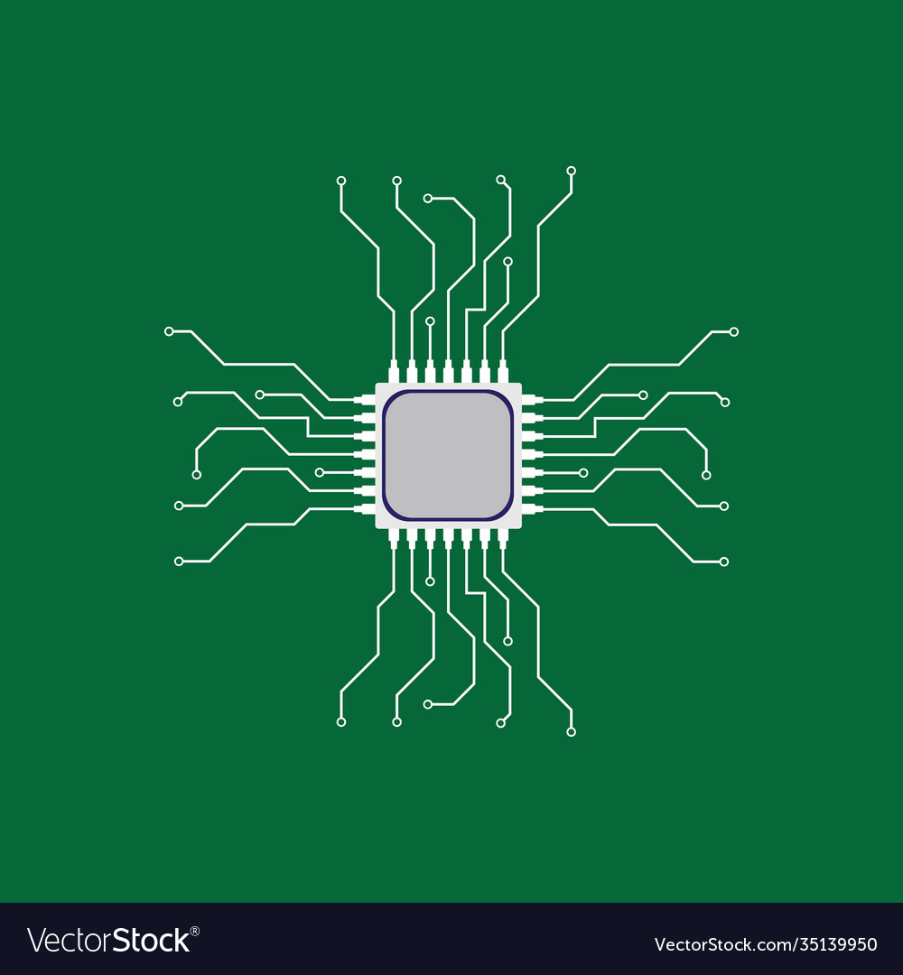 Circuit processor symbol and icon Vector Image Circuit processor symbol and icon