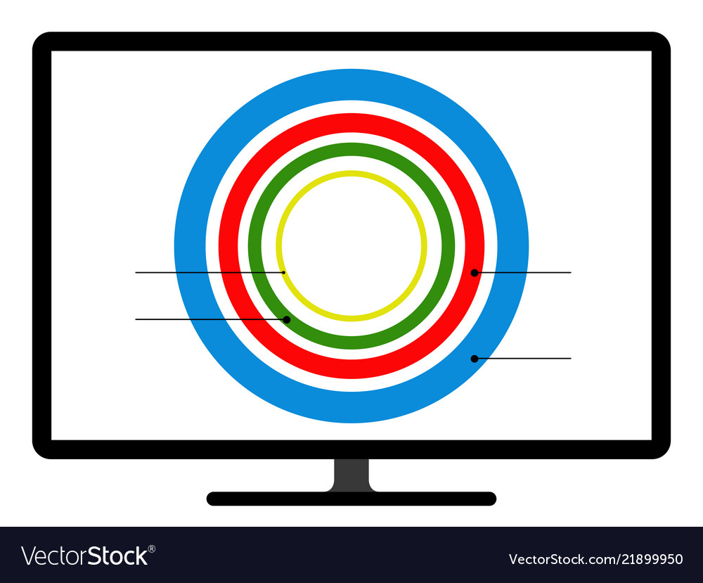 Colored pie chart graph on a computer screen vector image Colored pie chart graph on a computer screen