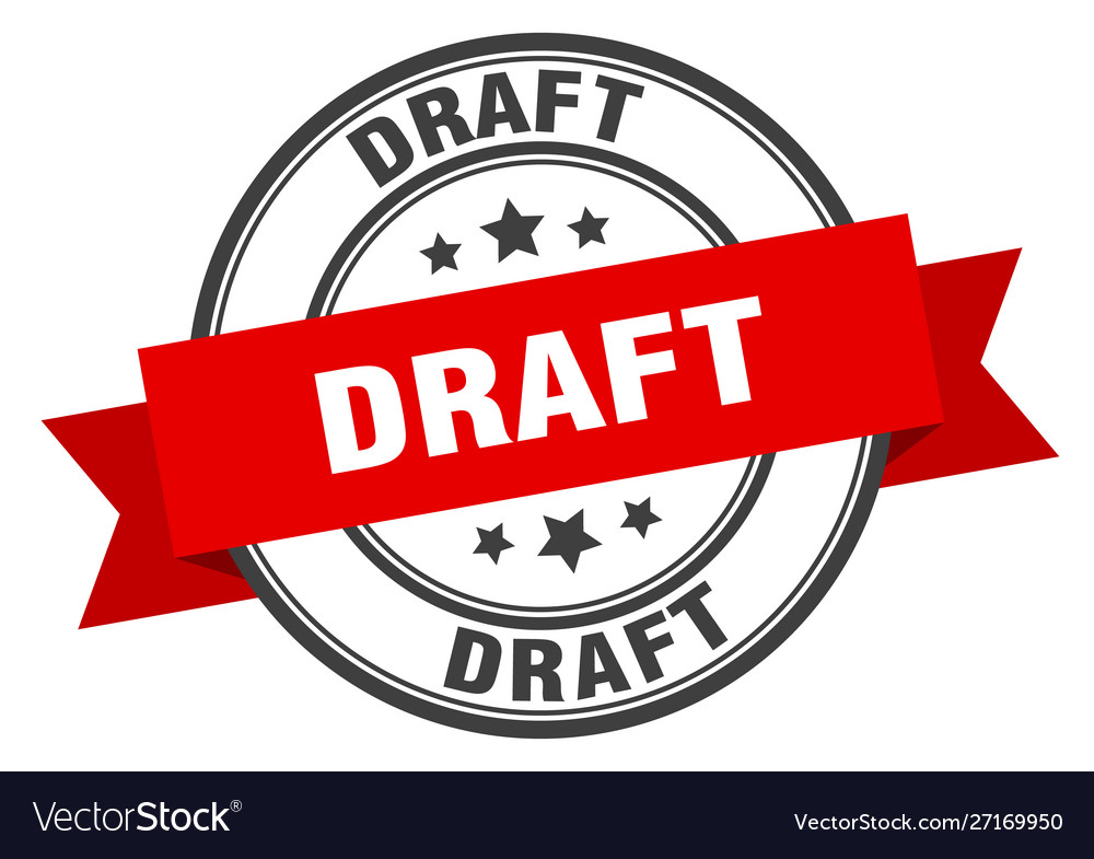 Draft Label Red Band Sign Royalty Free Vector Image