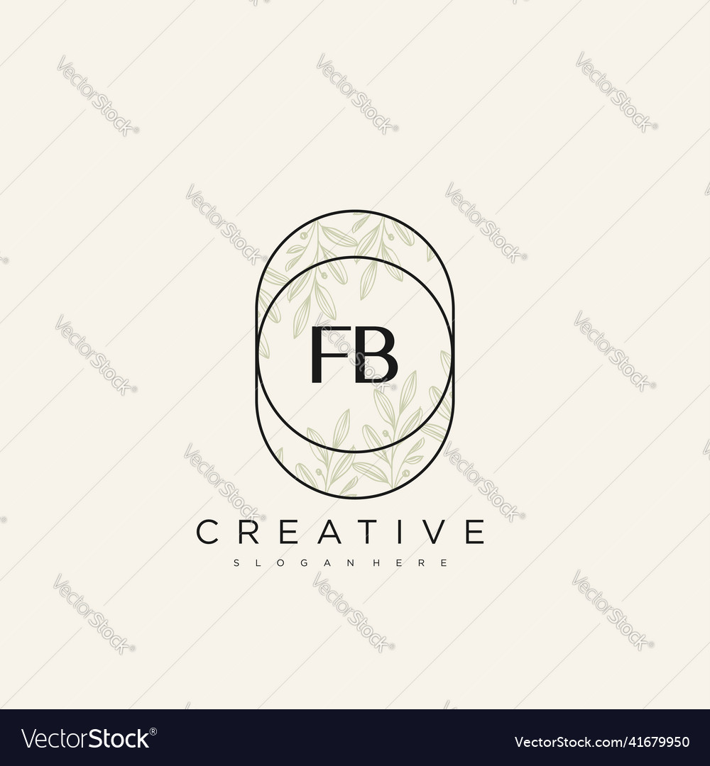 Fb initial letter flower logo template premium art