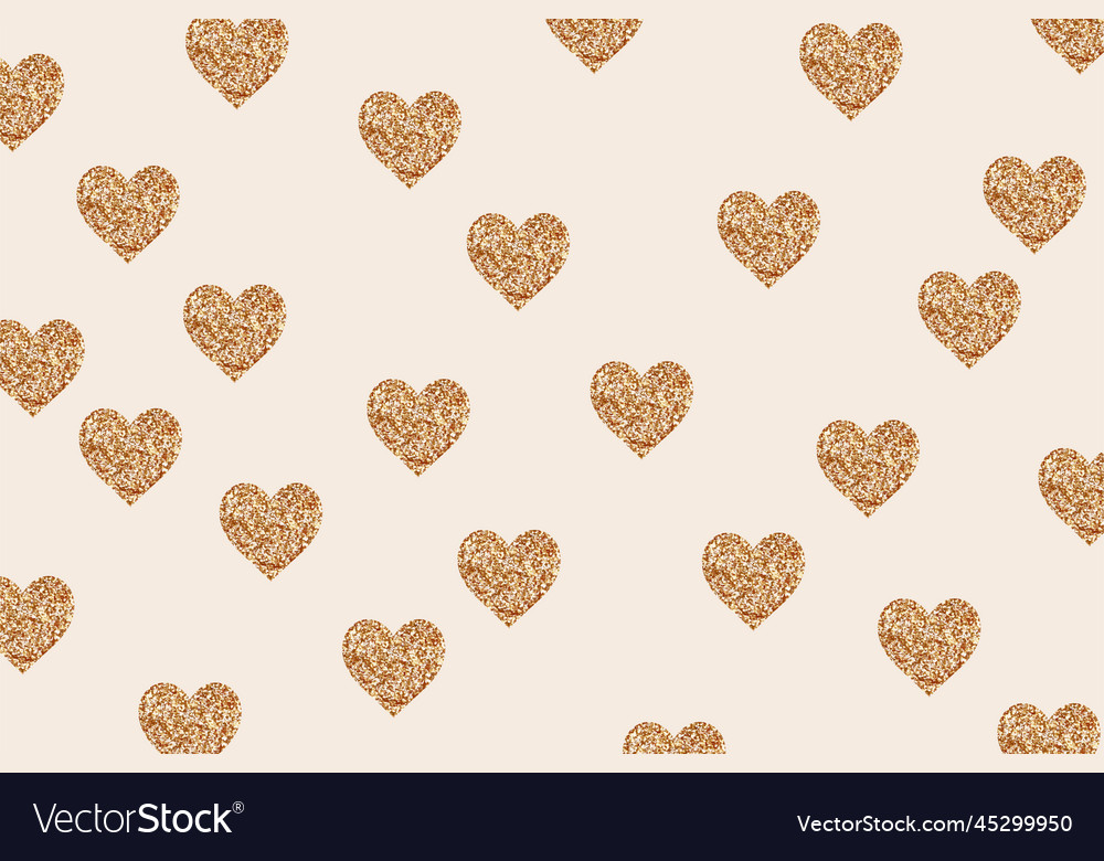 Golden heart shaped pattern Royalty Free Vector Image