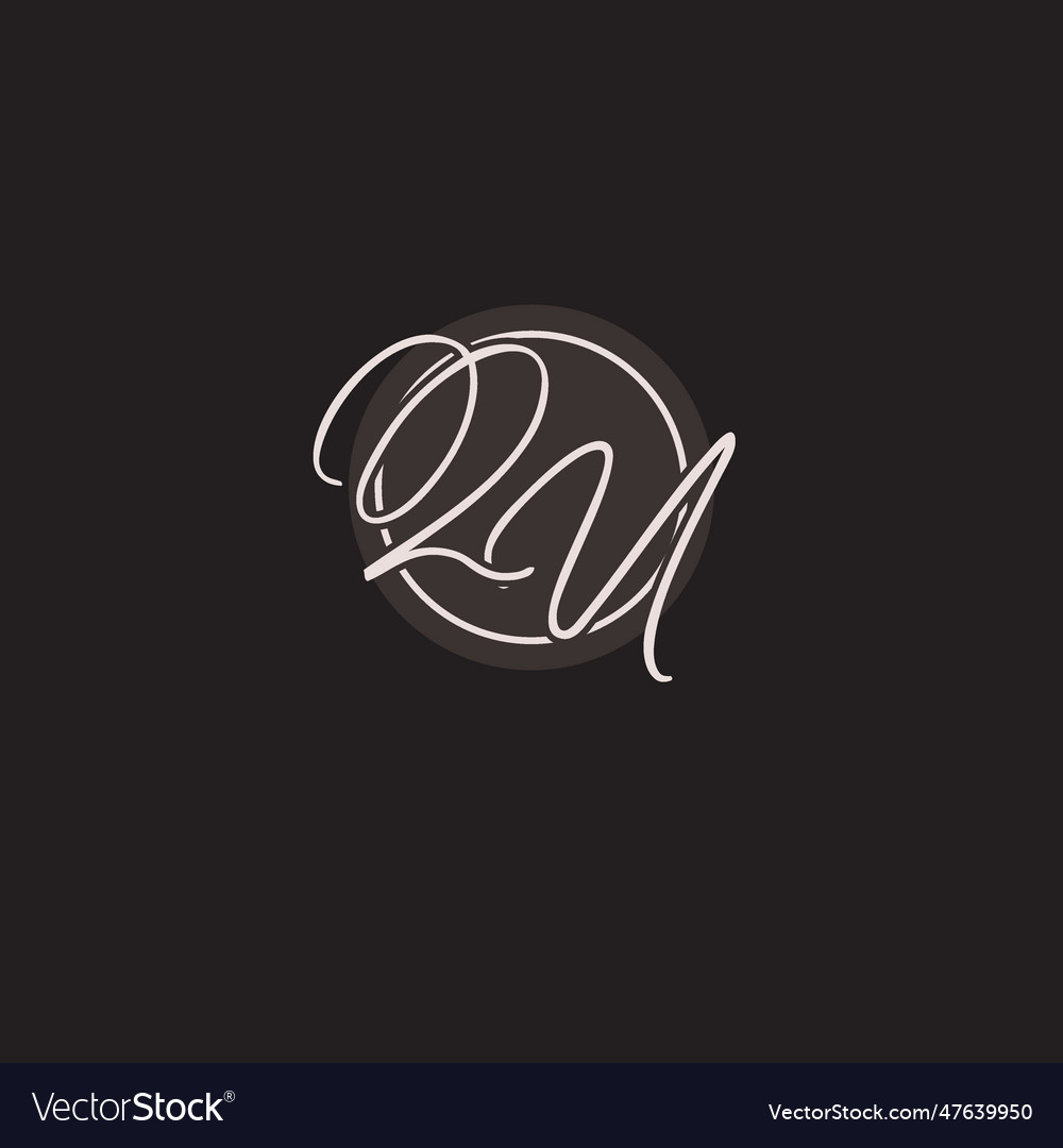 Initials qu logo monogram with simple circle line Vector Image Initials qu logo monogram with simple circle line