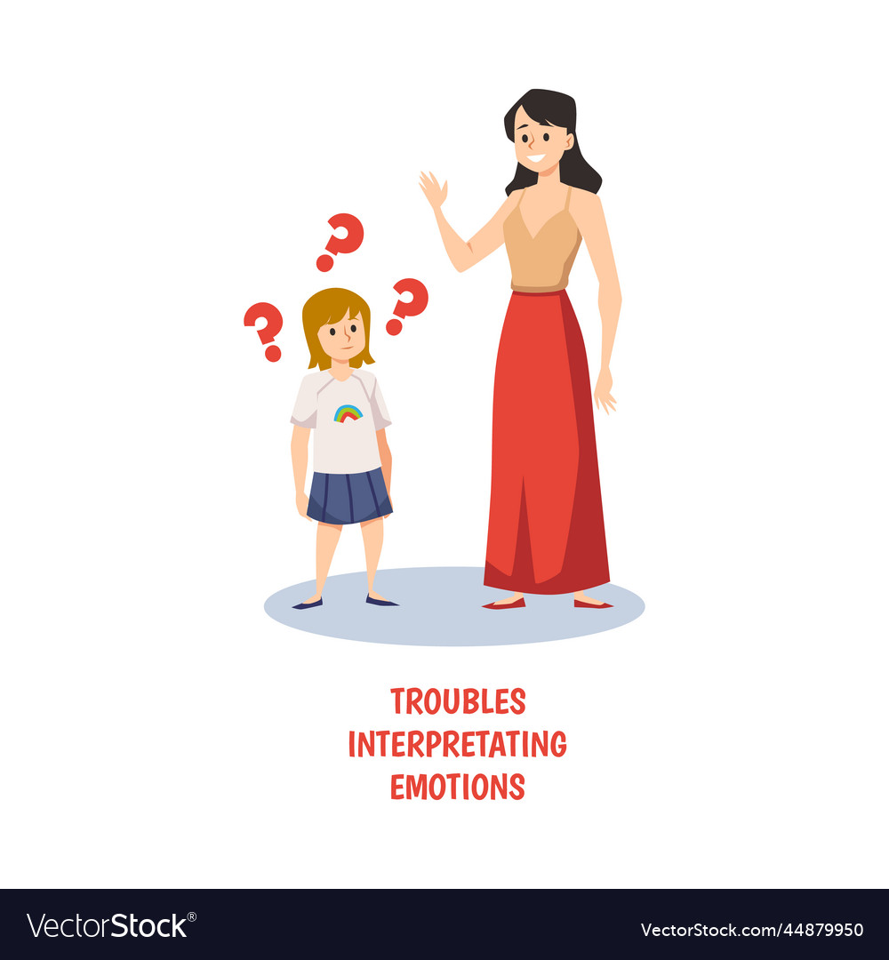 Problems with interpretation of emotions Vector Image Problems with interpretation of emotions