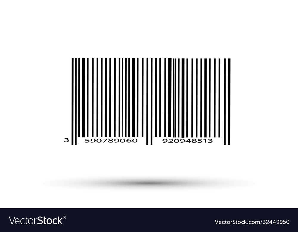 Realistic bar code icon a modern simple flat