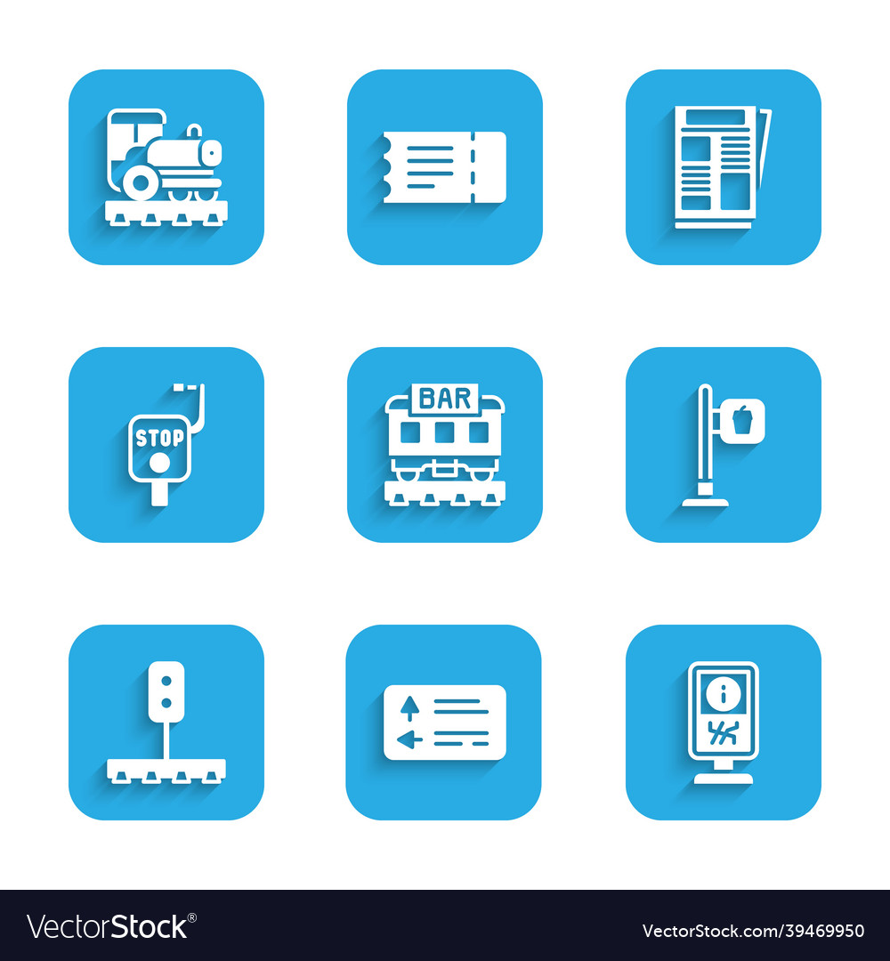 Set restaurant train road traffic signpost