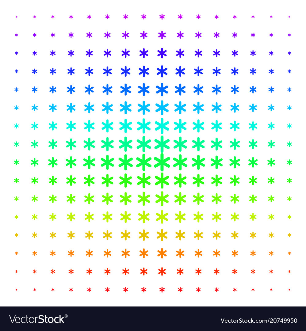 Snowflake icon halftone spectrum grid