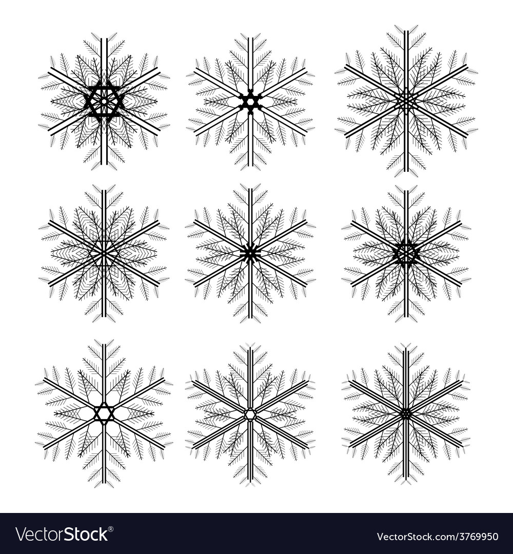 Snowflake Icon Set - Winter Pattern