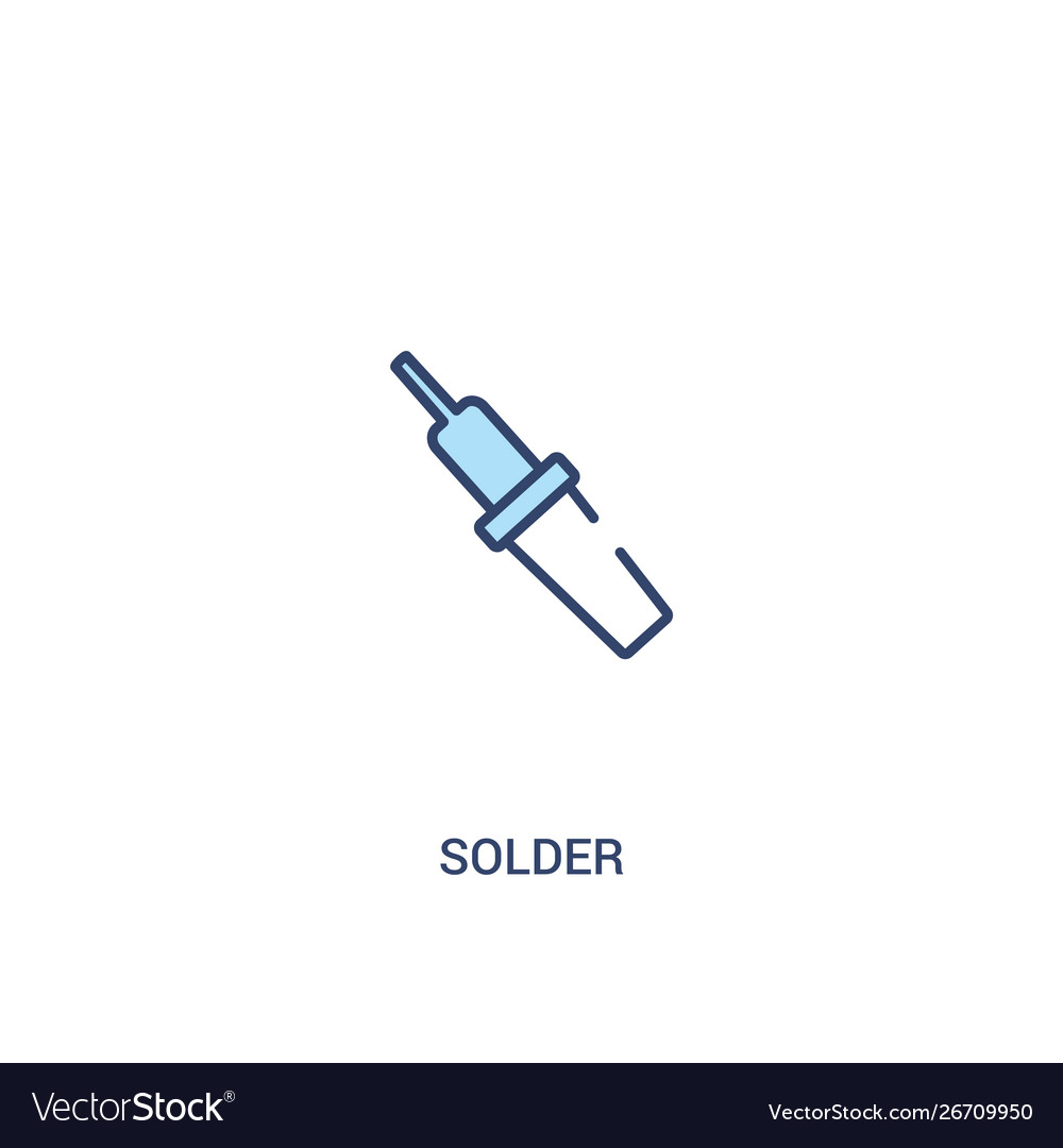 Solder concept 2 colored icon simple line element vector image Solder concept 2 colored icon simple line element